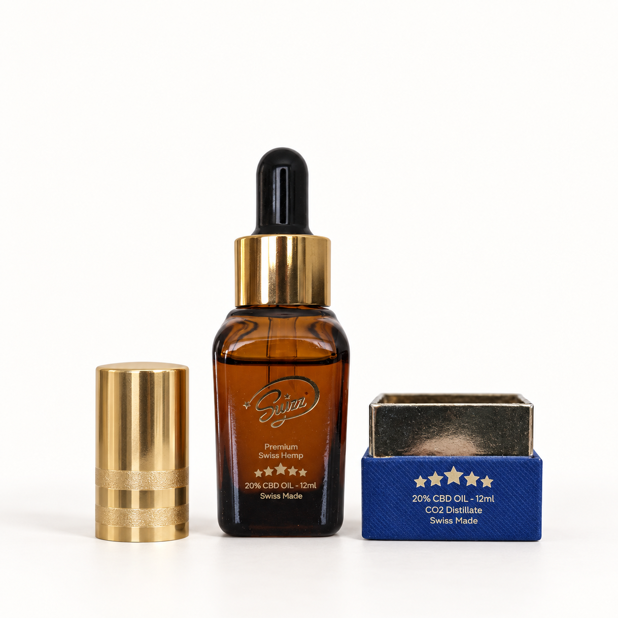 Suizz CBD Oil 20% 12 ml product and dispenser